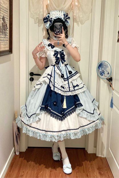 [3월 18일 예약마감] 차이나 드림 원피스 + 점퍼 스커트 + 소매 + 레그 워머 + 머리띠 + 칼라 + 클립 + 리본 + 공주 소매