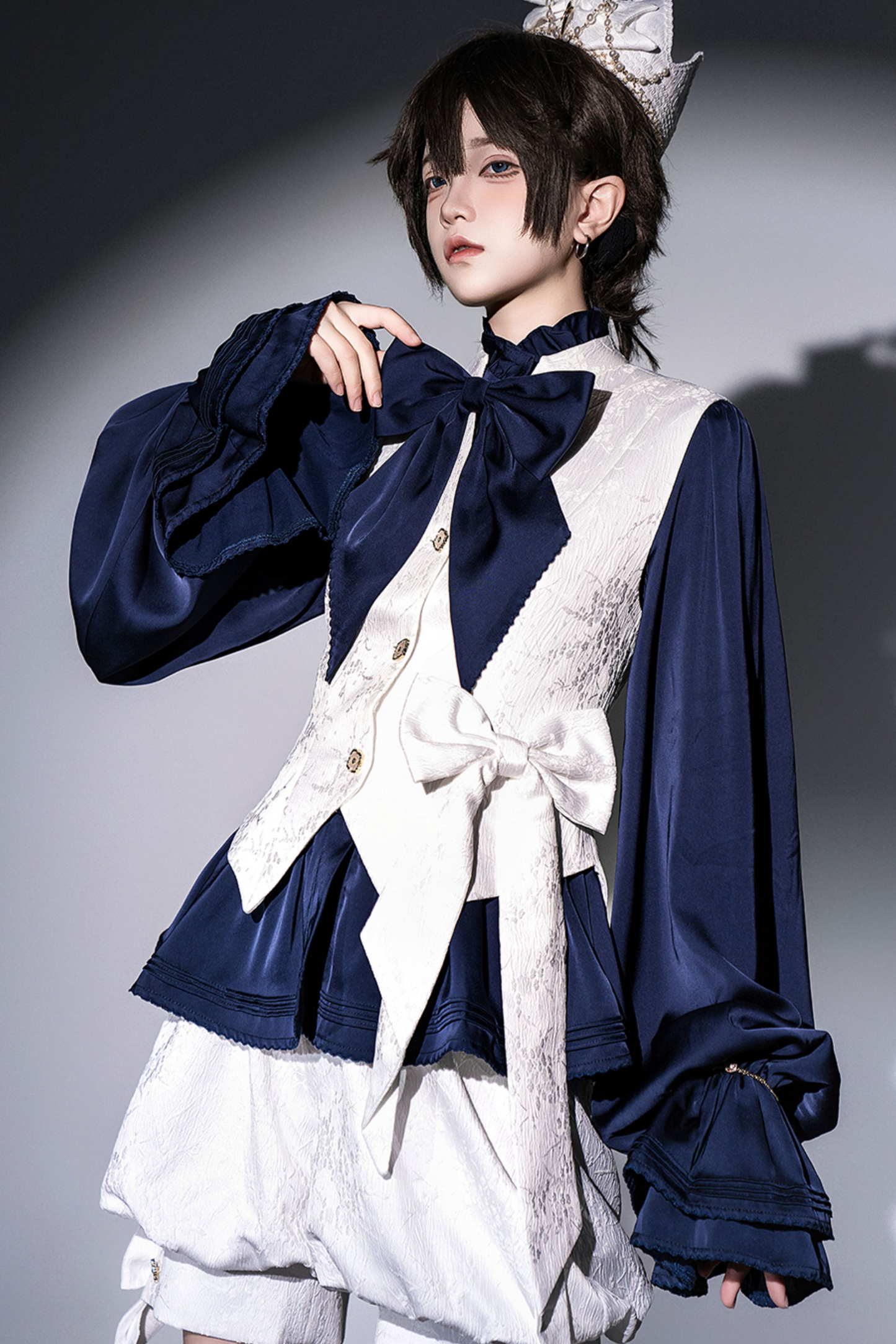 レトロエレガント皇子リボンシャツ