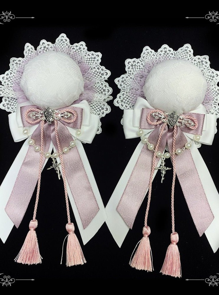 China Test Pearl Ribbon Dumpling Hair Accessories