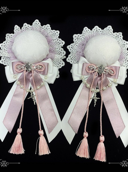 China Test Pearl Ribbon Dumpling Hair Accessories