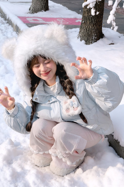 ファーキャットフードダウンジャケット