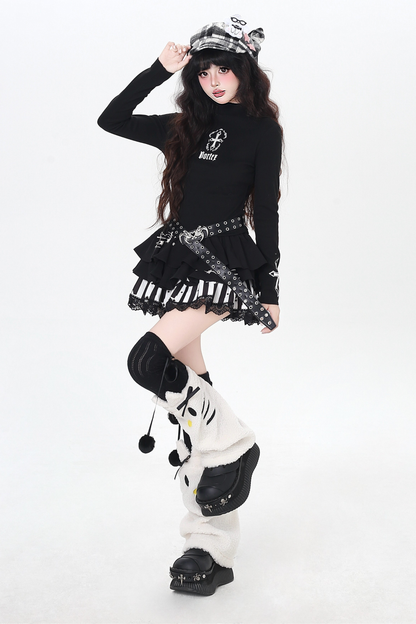 クロススリムタートルネックトップス