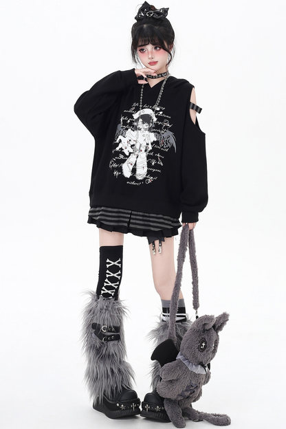 オフショルダールーズボーダートップス