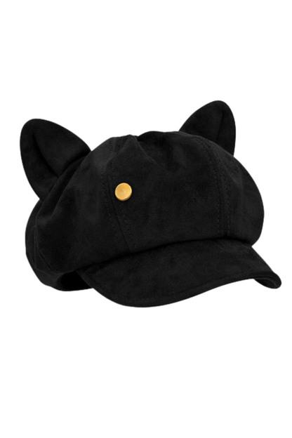 Retro Suede Cat Ear Beret
