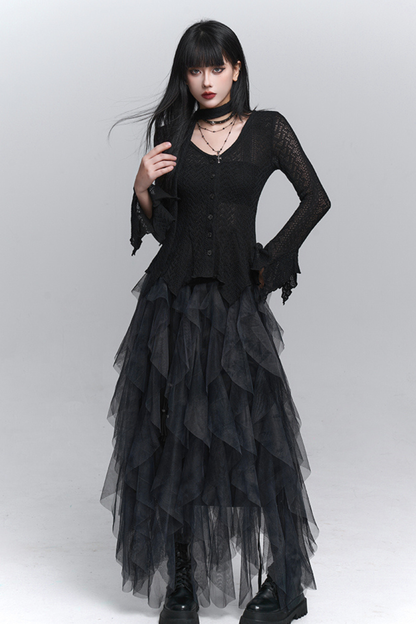 タイダイシアーフェザースカート