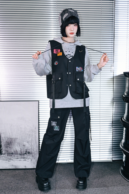 Gray Hooded Trendy Style Casual Top