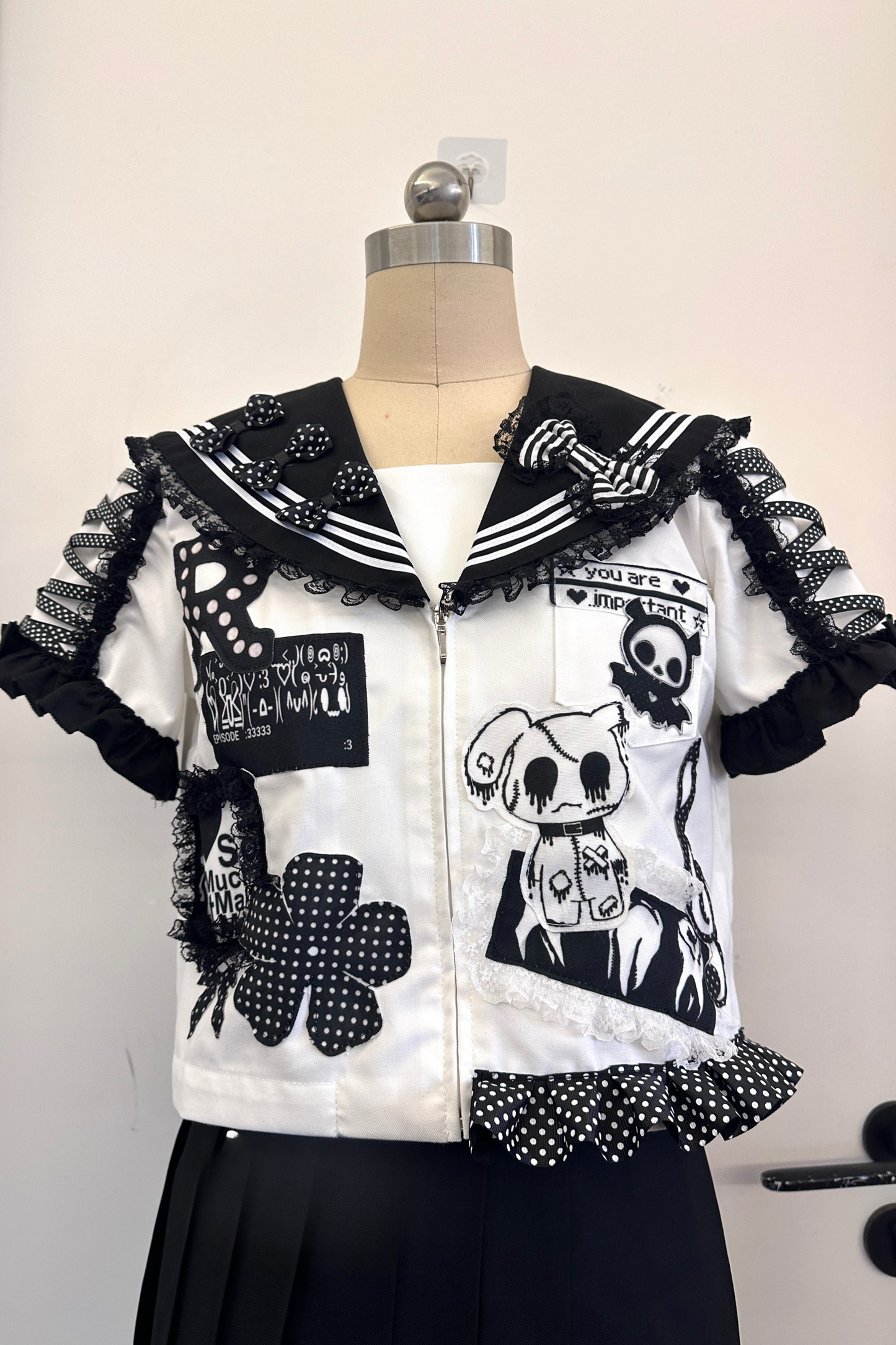 キャンパスセーラーパンクトップス+スカート