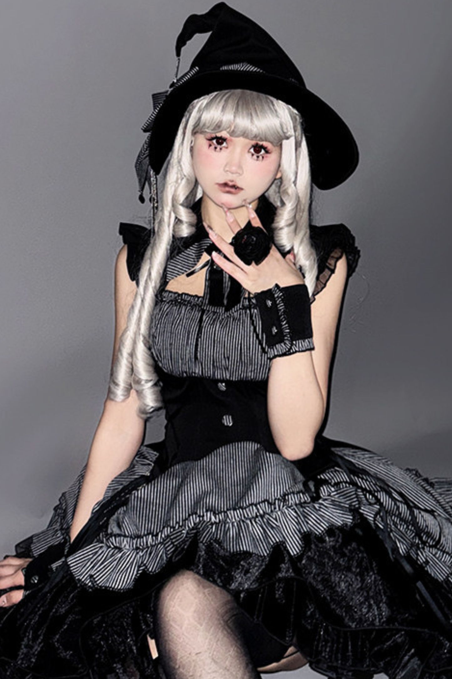 【4月8日予約締切】ゴシックリボンロリータハット+サイドグリップ