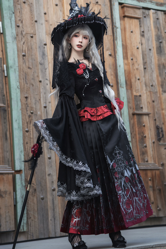Gothic Gradient Gothic Skirt + Top + Cardigan + Shirt