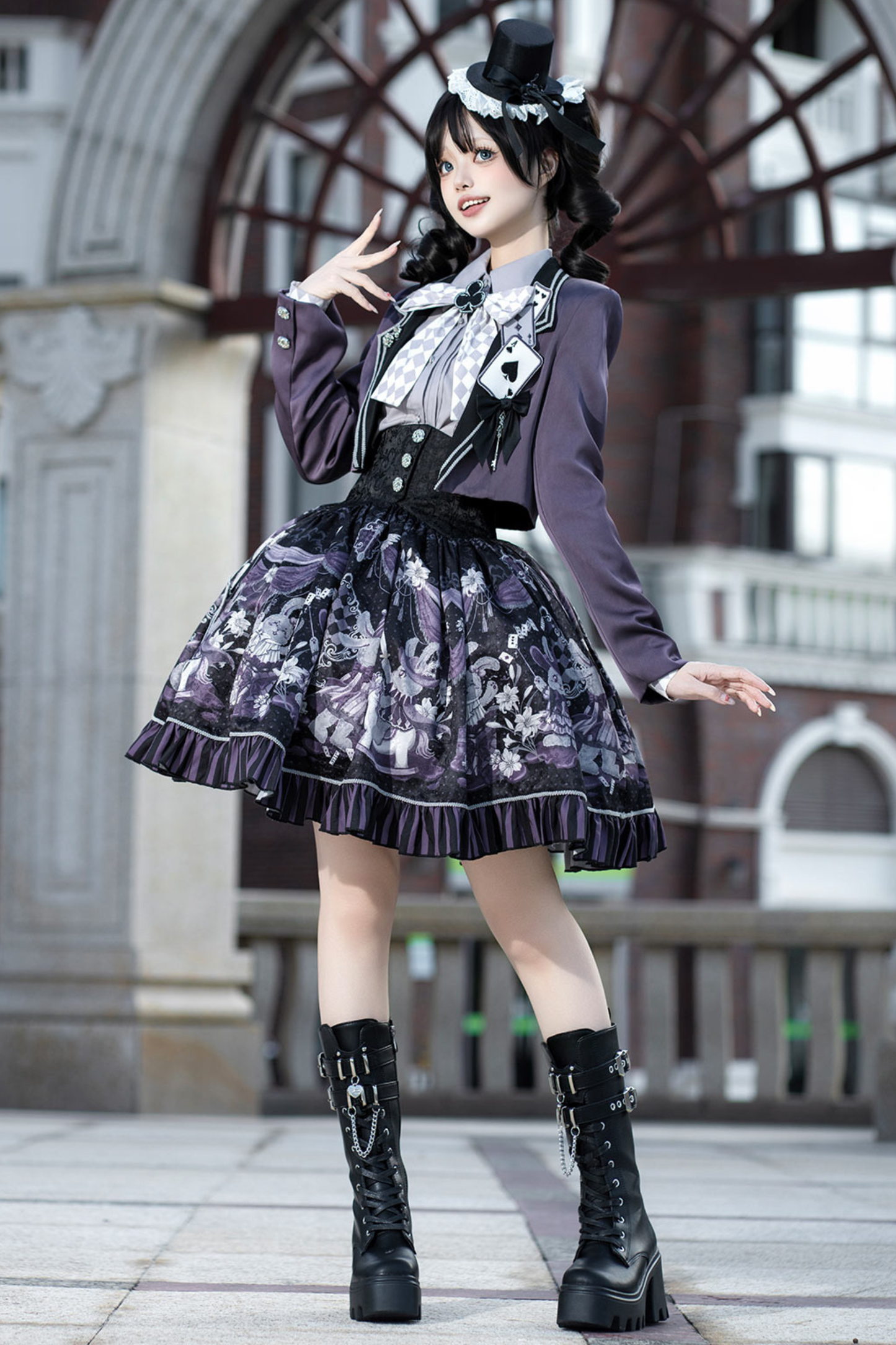 ナイトアリスマジックシアターロリータスカート+シャツ+ショートジャケット