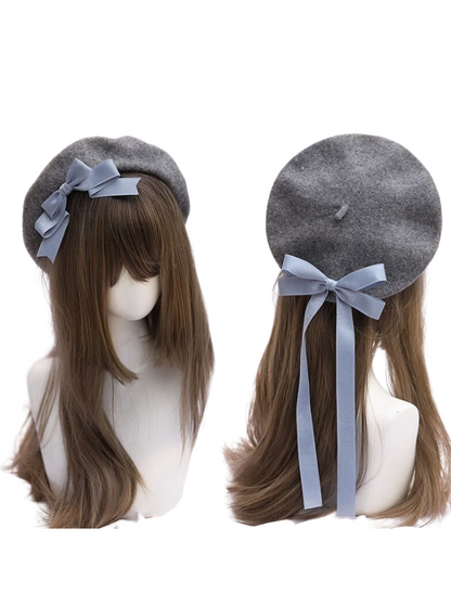Sweet beret with ribbon