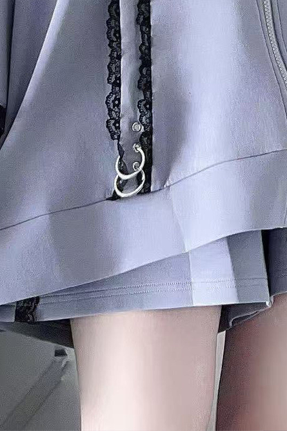 Subculture Lace Hooded Jacket + Shorts + Pants + Leg Warmers