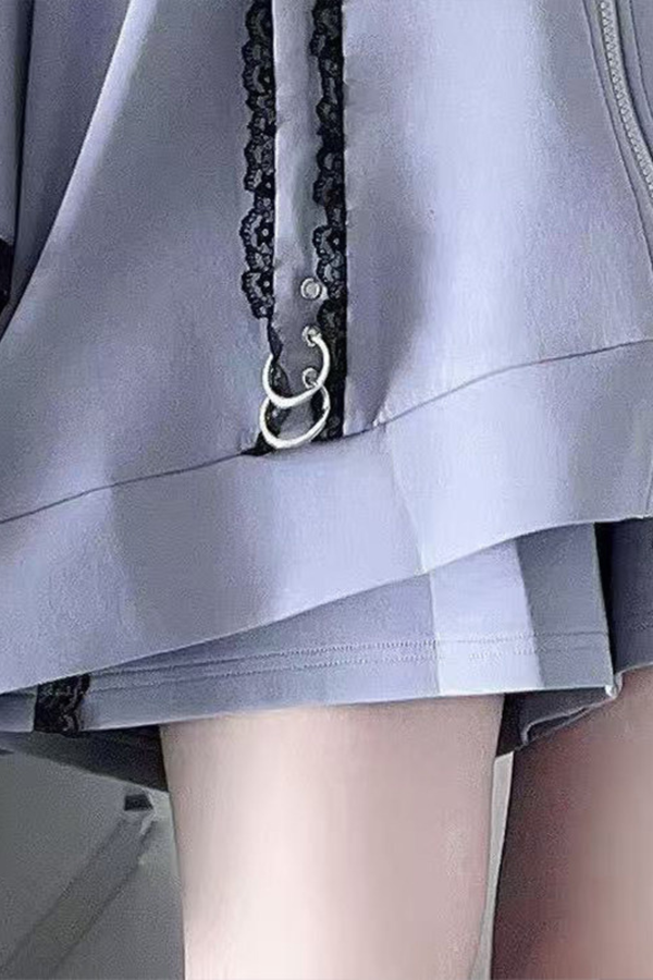 Subculture Lace Hooded Jacket + Shorts + Pants + Leg Warmers