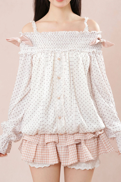 ドットバルーントップス+ケーキスカート