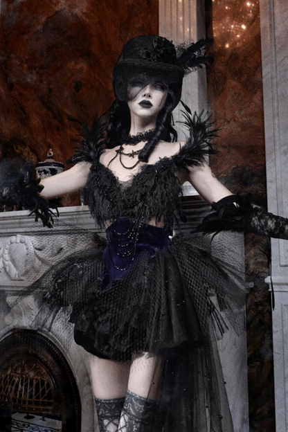 Gothic Gorgeous Glitter Tulle Top