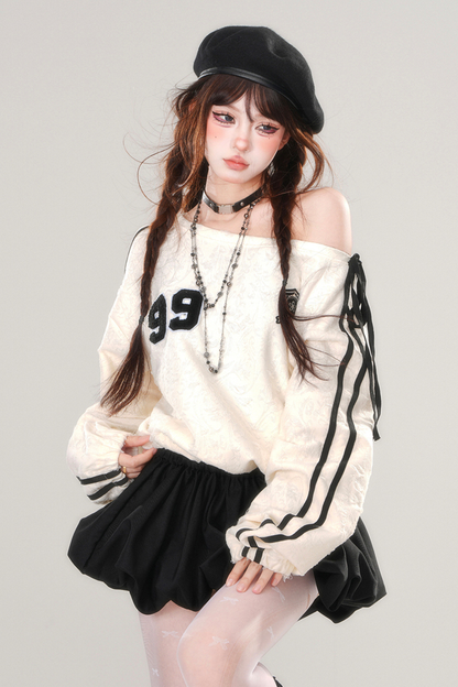 オフショルダースウェットワンピース