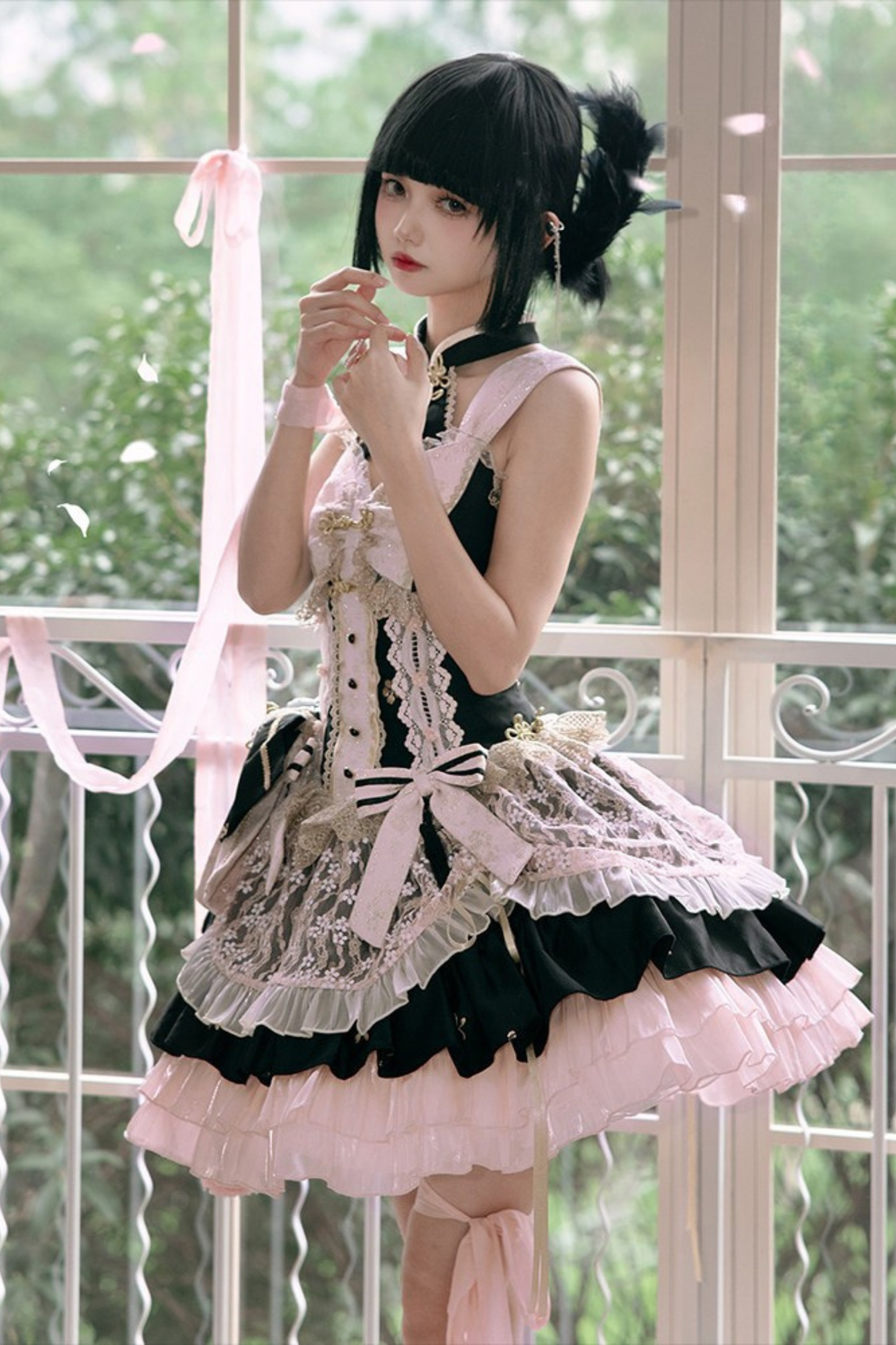 Chinese Sweet Jumper Skirt + Shawl