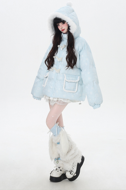 スノーフレークラビットフードジャケット