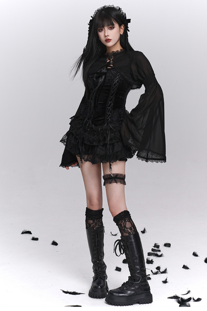 ゴーストガールゴシックパフィースカート＋キャミソール＋ショートアウター