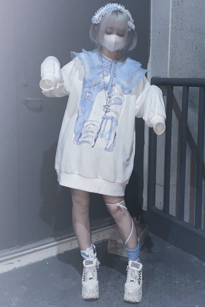 【天使界隈】ホワイトバードアクアルーズスウェットワンピース