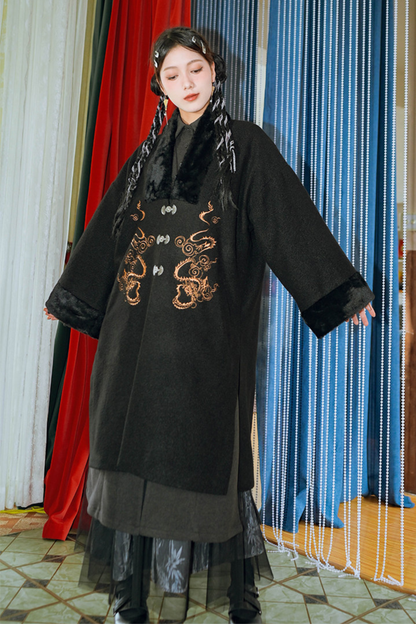 Chinese Dragon Motif Long Cardigan
