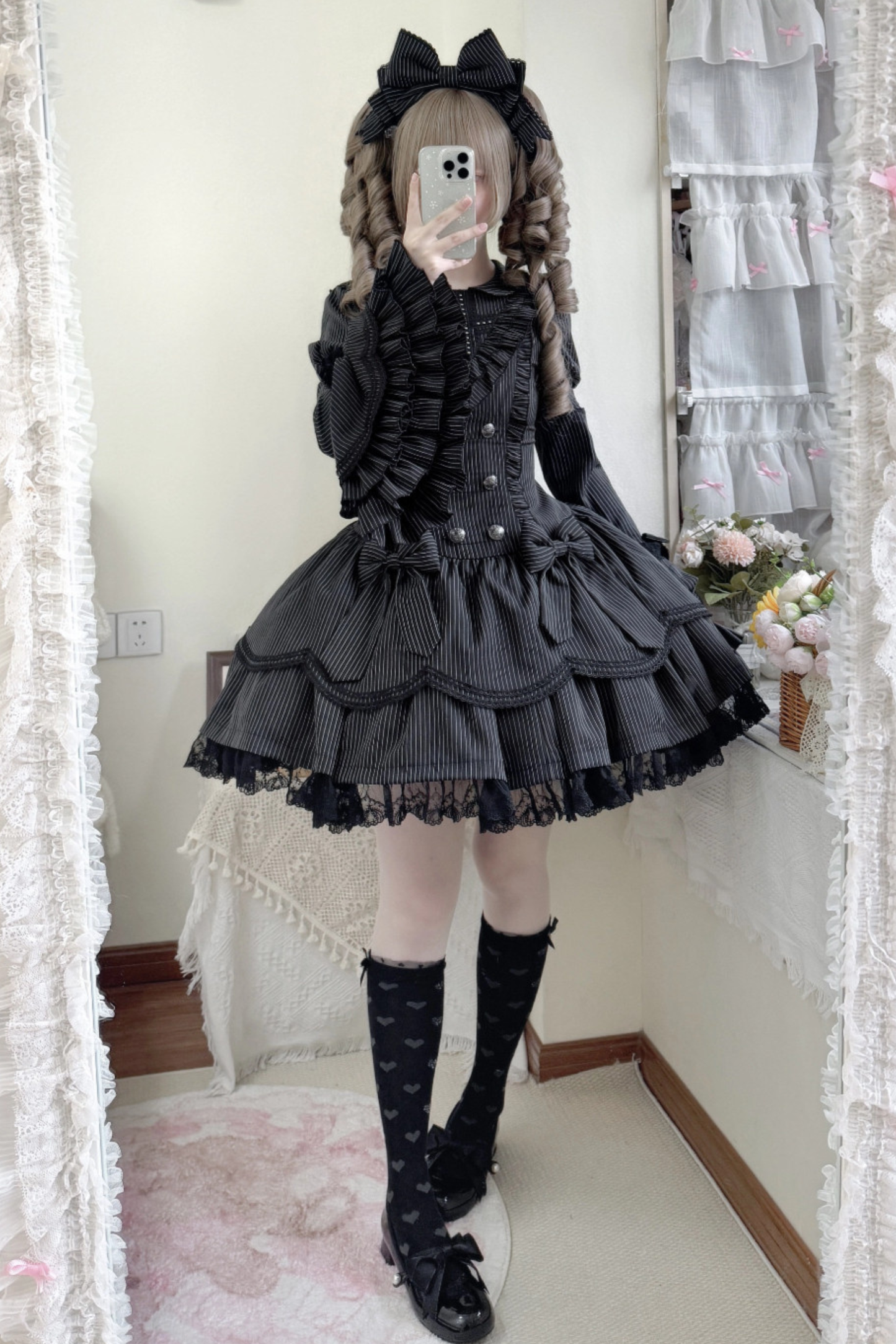 Dark Gothic Dress + Sleeves + Headband