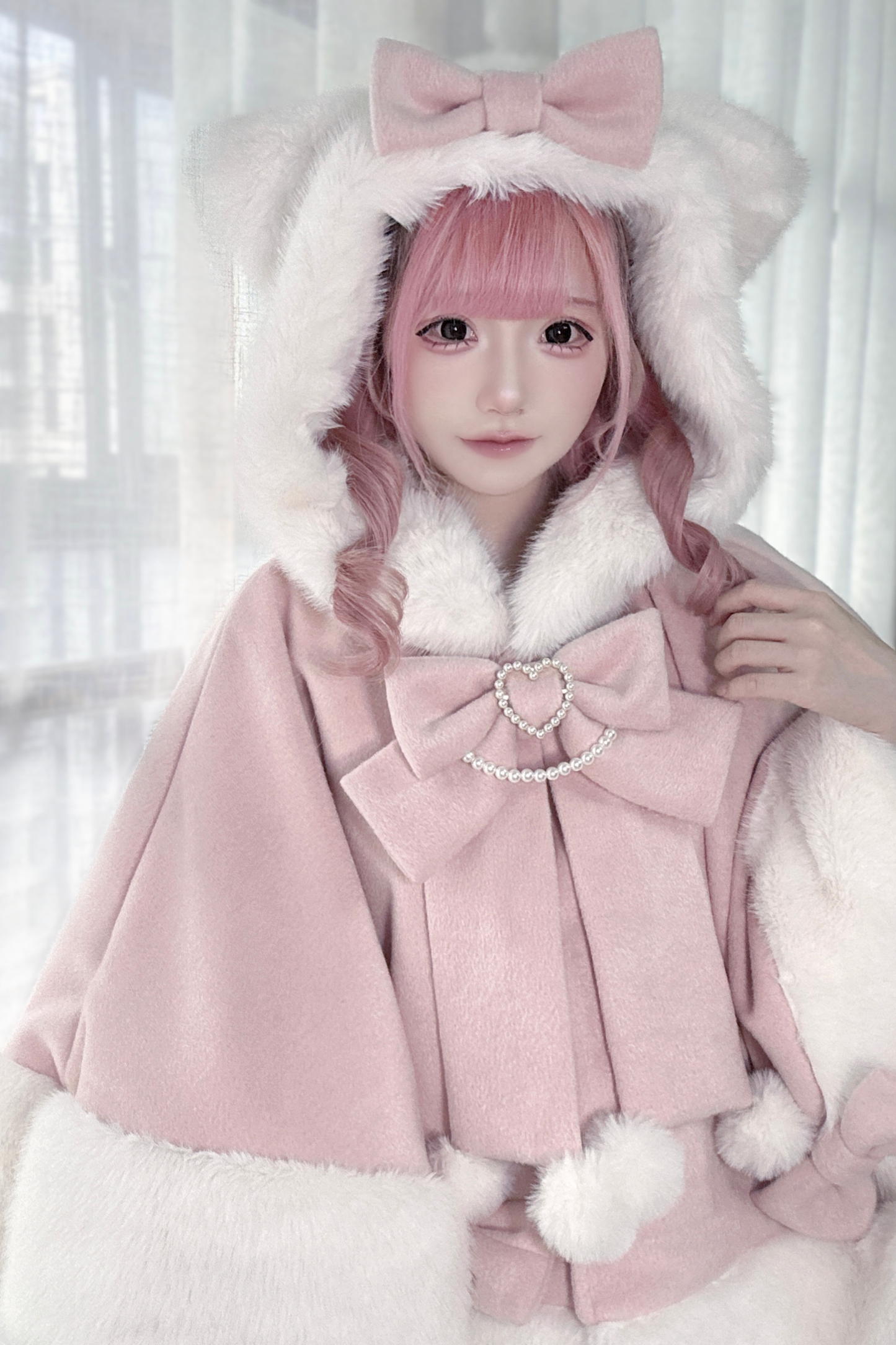 猫耳スノーケープ