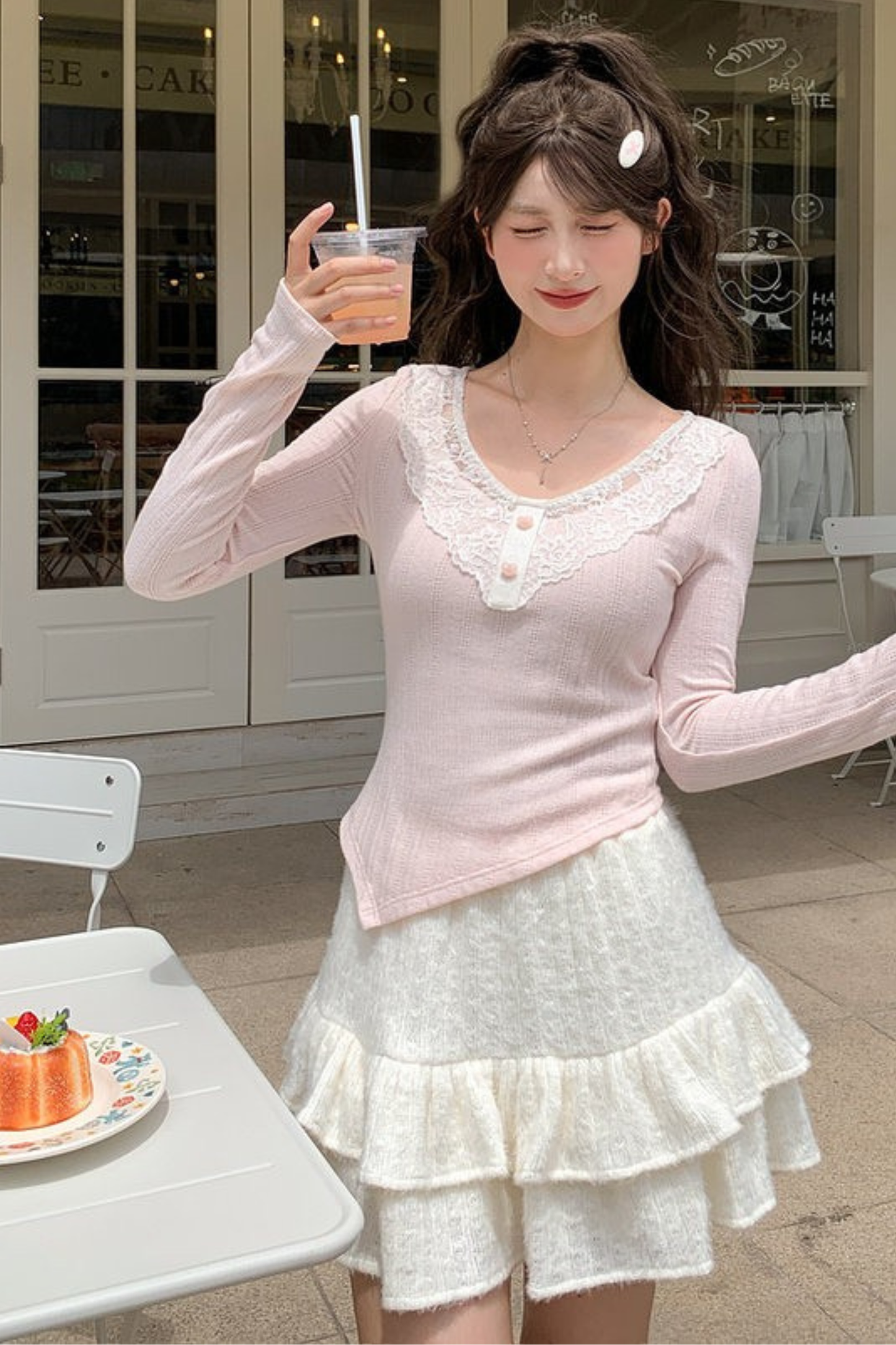 スイートスリムアシメトップス