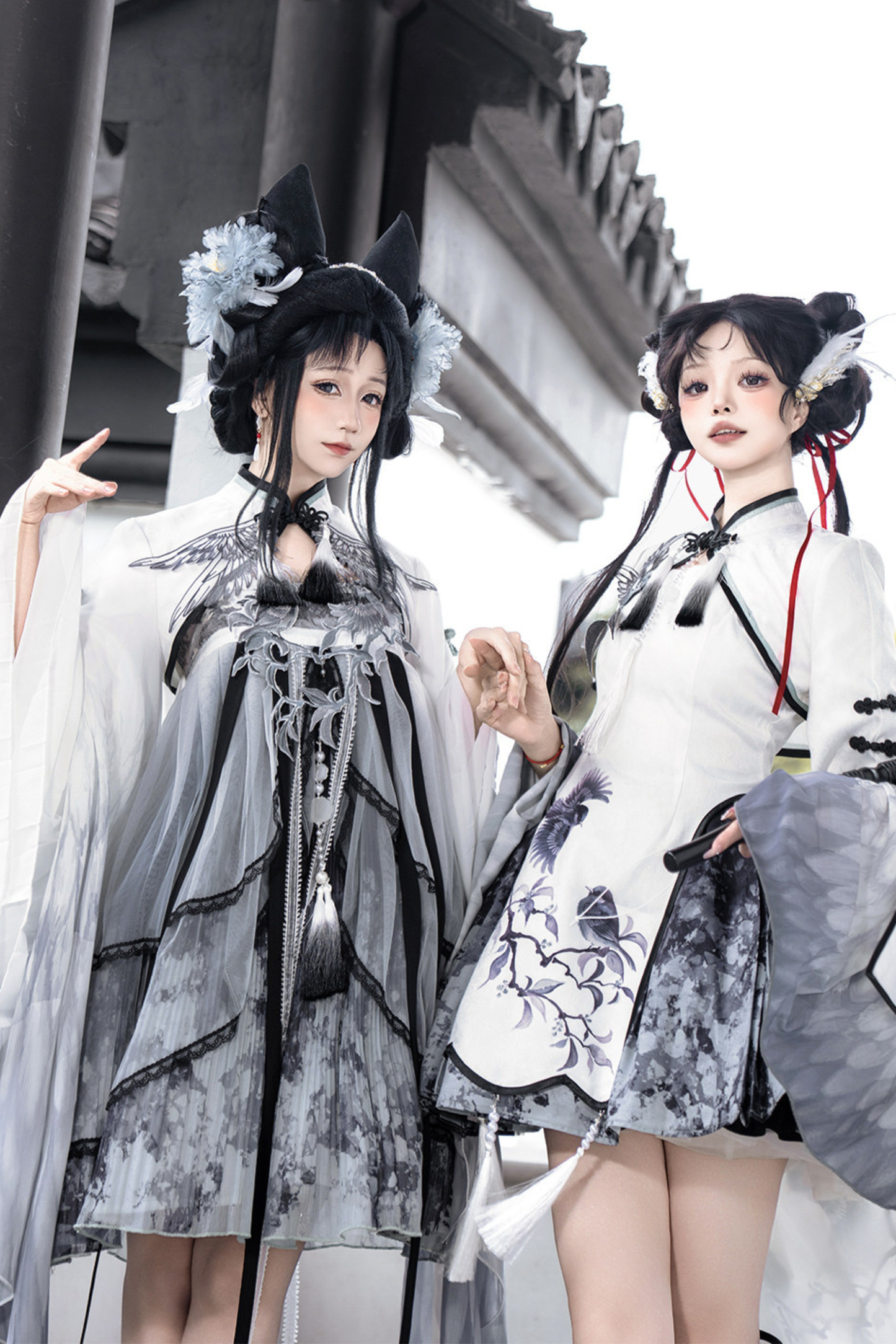 ダークチャイナドレス+ビッグスリーブケープ+チャイナトップス+スカート+キャミソールドレス+レッグウォーマー