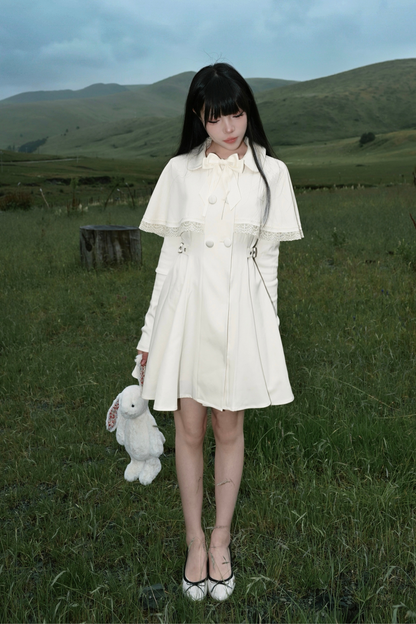 Cape Dark White Girl Dress