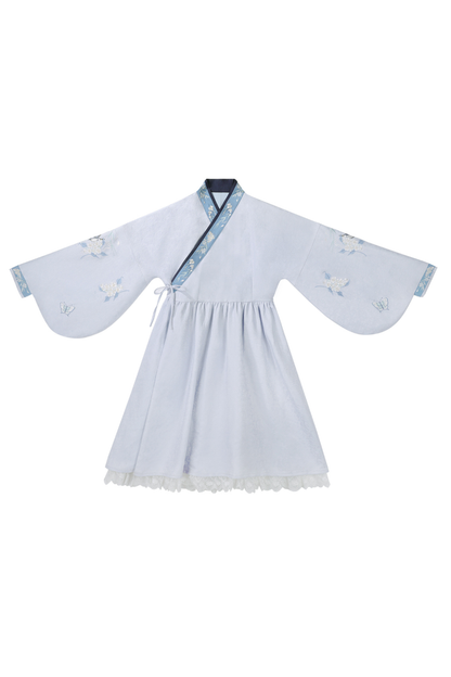 チャイナプラムブロッサムドレス+エプロンスカート