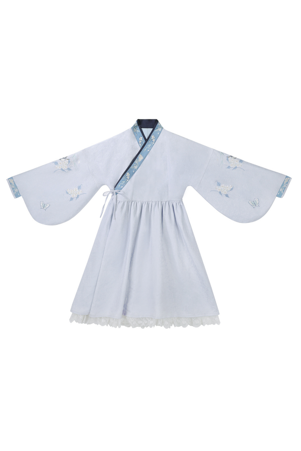 チャイナプラムブロッサムドレス+エプロンスカート