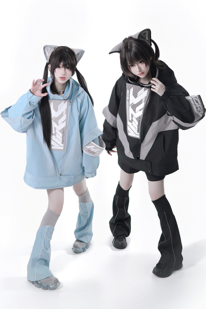 Cyber Loose Jacket + Pants + Leg Warmers + Cat Ear Headband