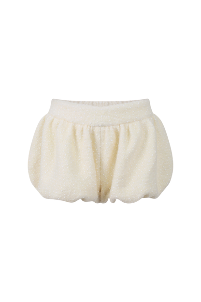 ]クリームベアイエロートップス+モコモコパンツ