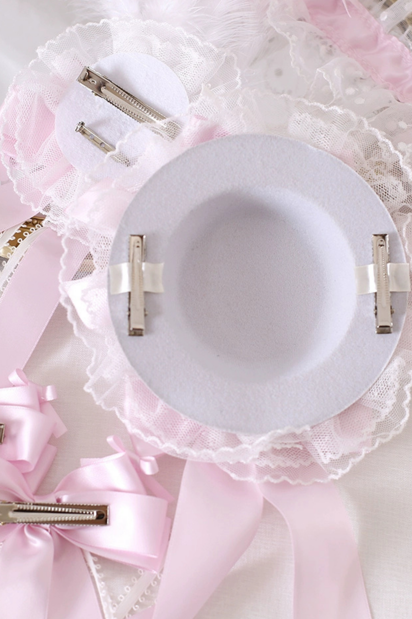 Pink Silk Satin Ballet Lolita Accessories