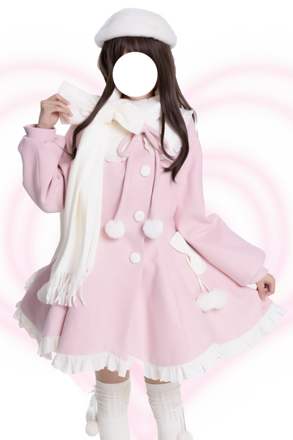 Calf Wool Bell Sweet Girly Coat