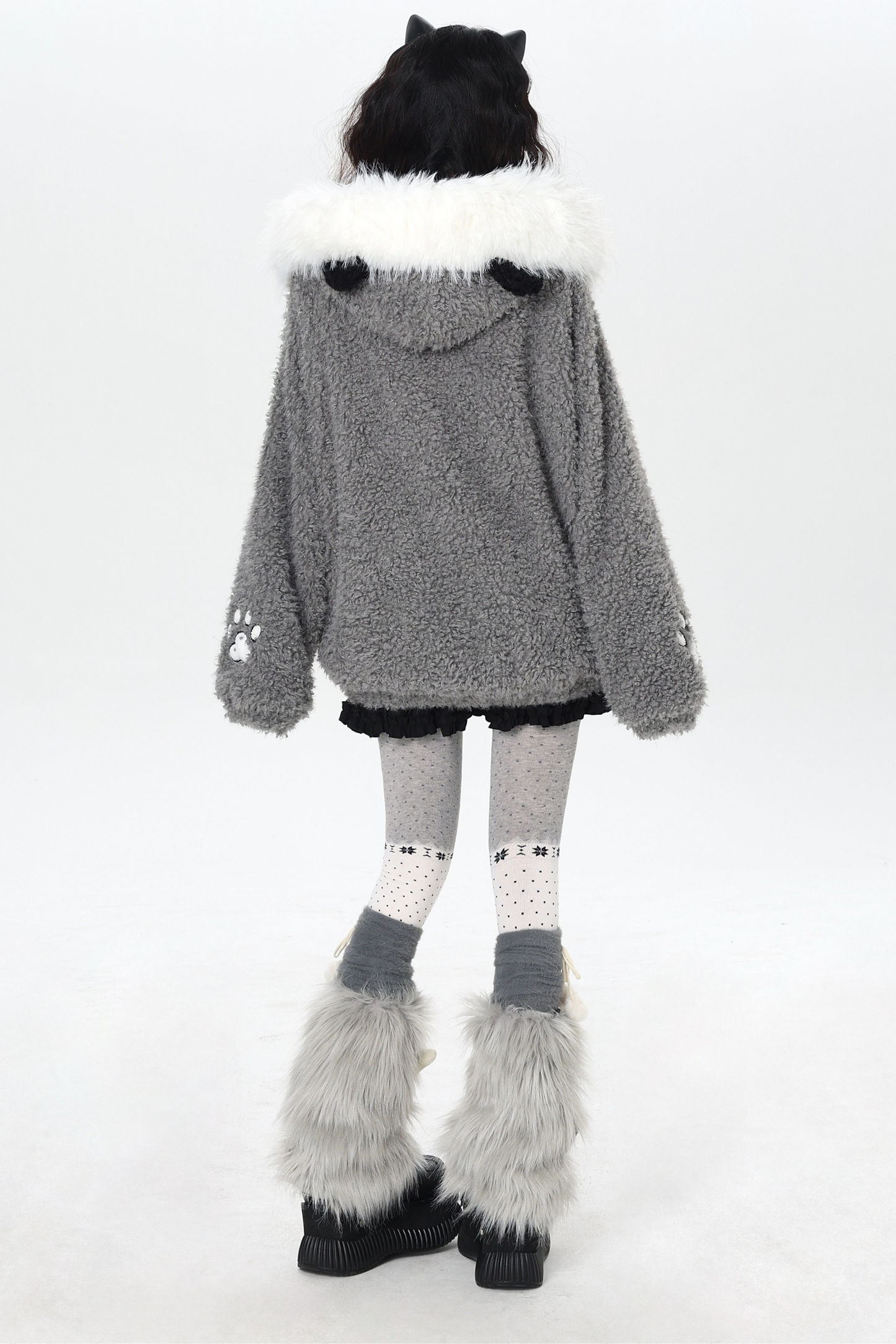 Cat Ear Fleece Hooded Outerwear