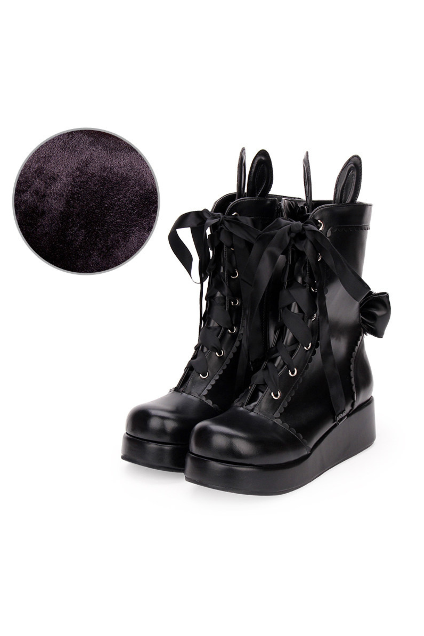 Lolita Bunny Ears Ribbon Boots