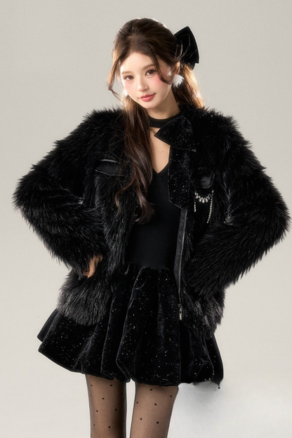 French Lady Volume Fur Coat