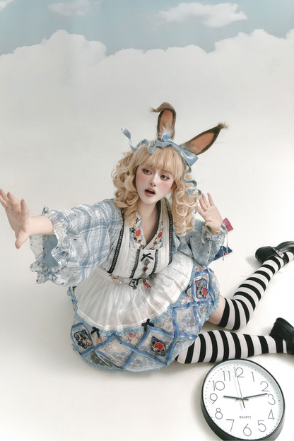 アリスワールドロリータドレス+エプロン+アクセサリー