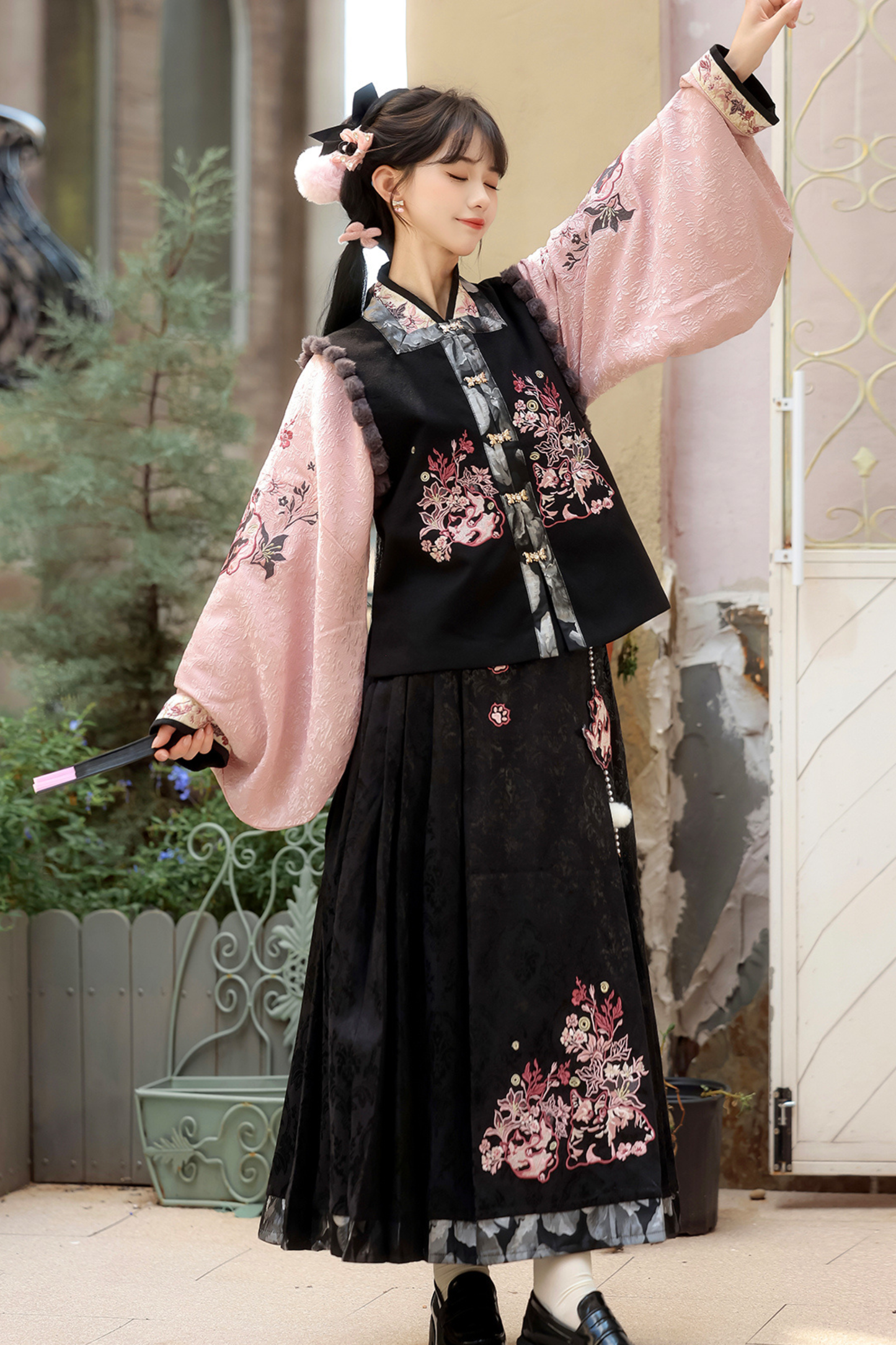 Dark Powder China Vest + Collar + Skirt