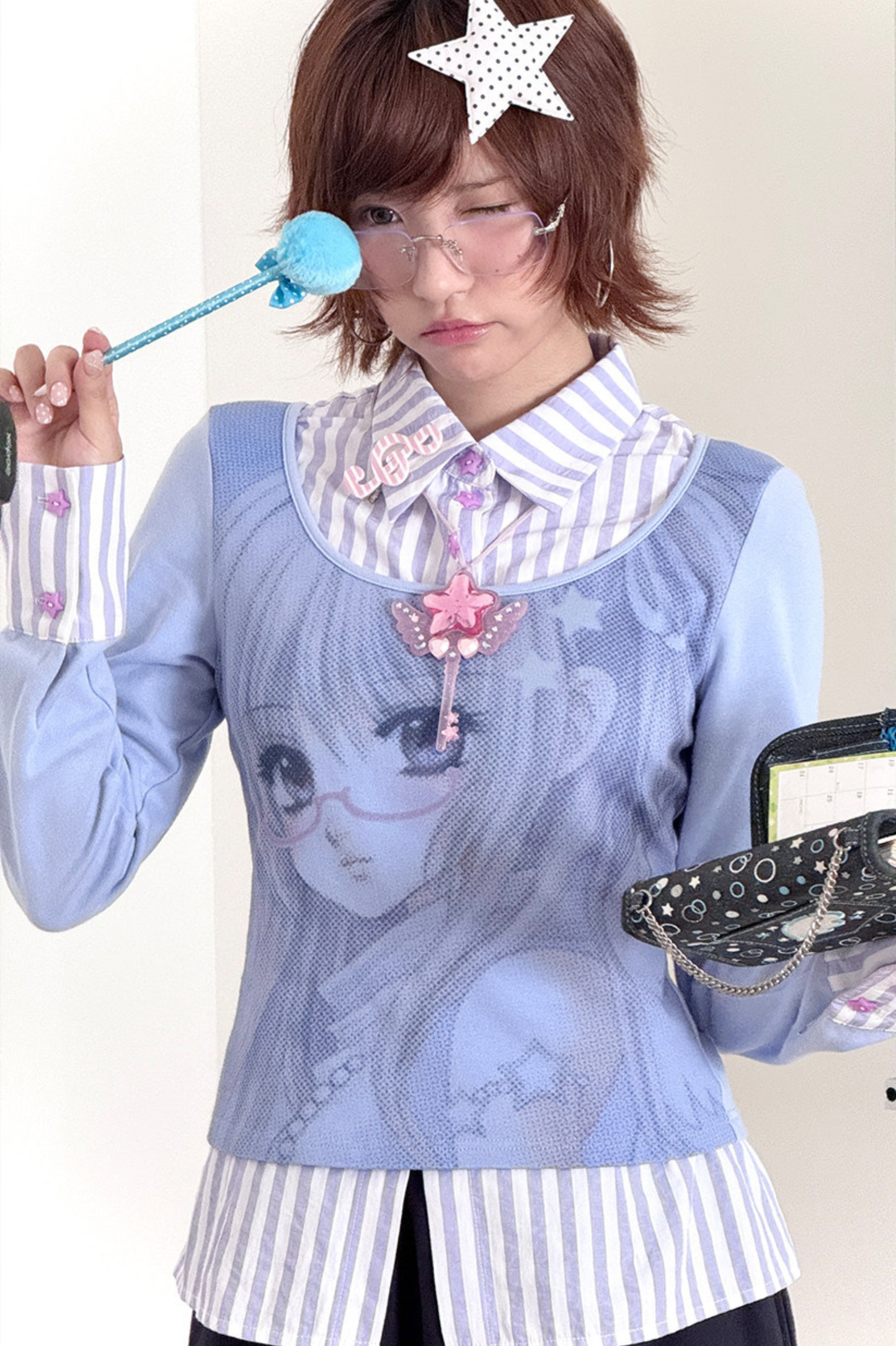 アニメガールストライプツーピーストップス