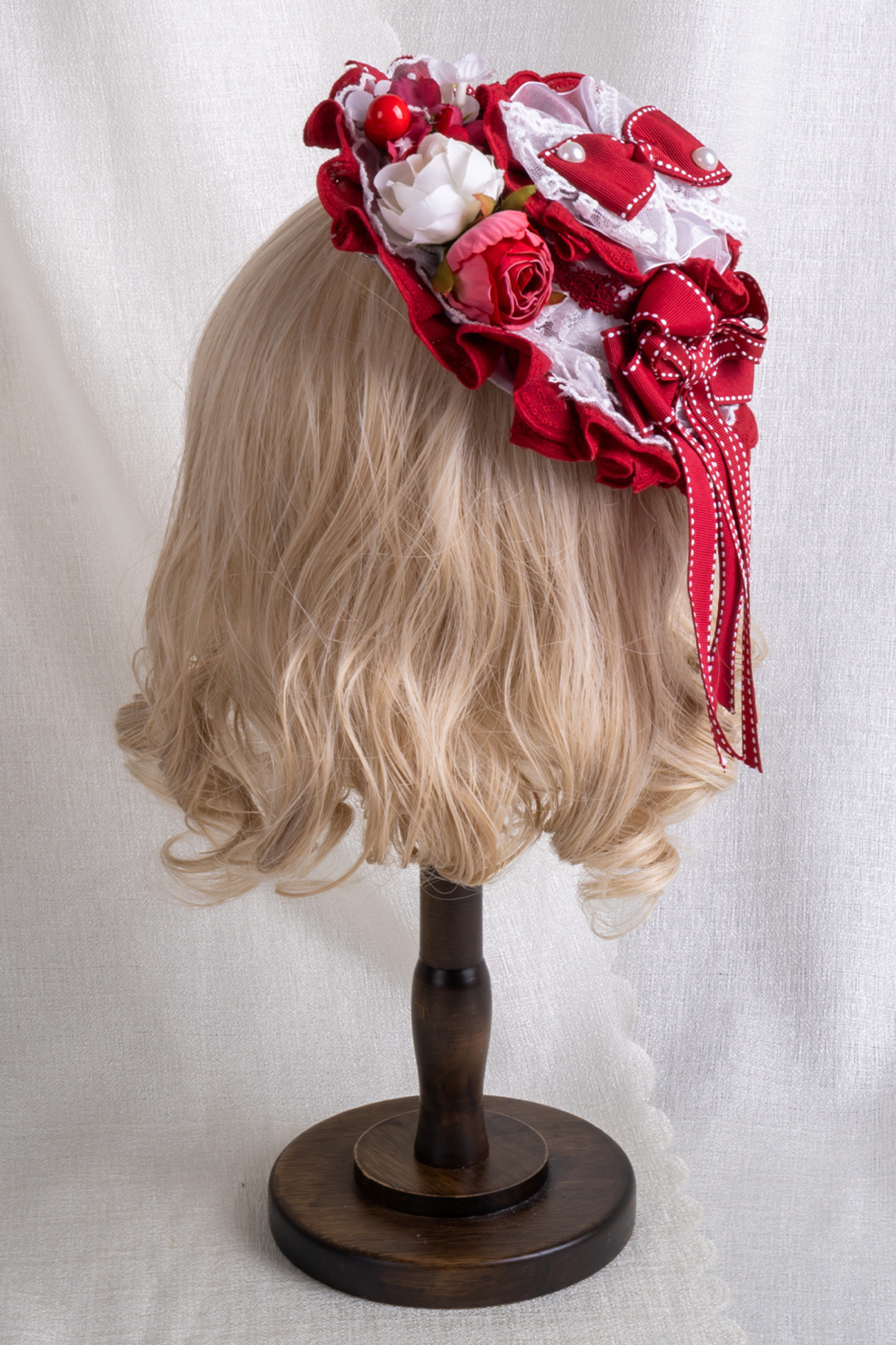 レースステッチロリータヘアバンド+ハットクリップ