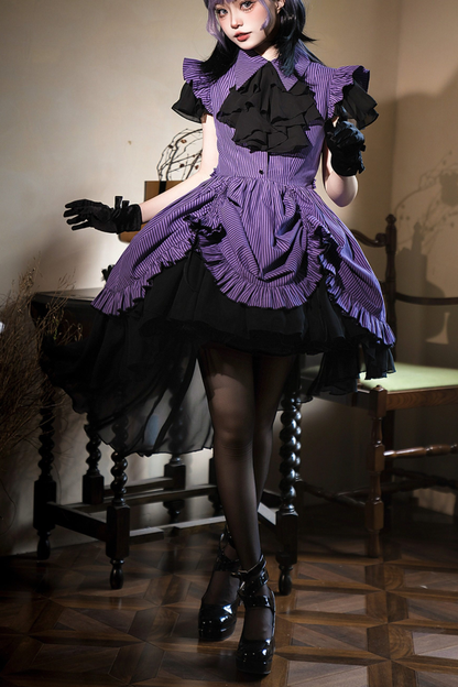 Striped Lolita Dress + Skirt + Collar