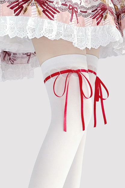 Ribbon Over-Knee Knee-High Socks