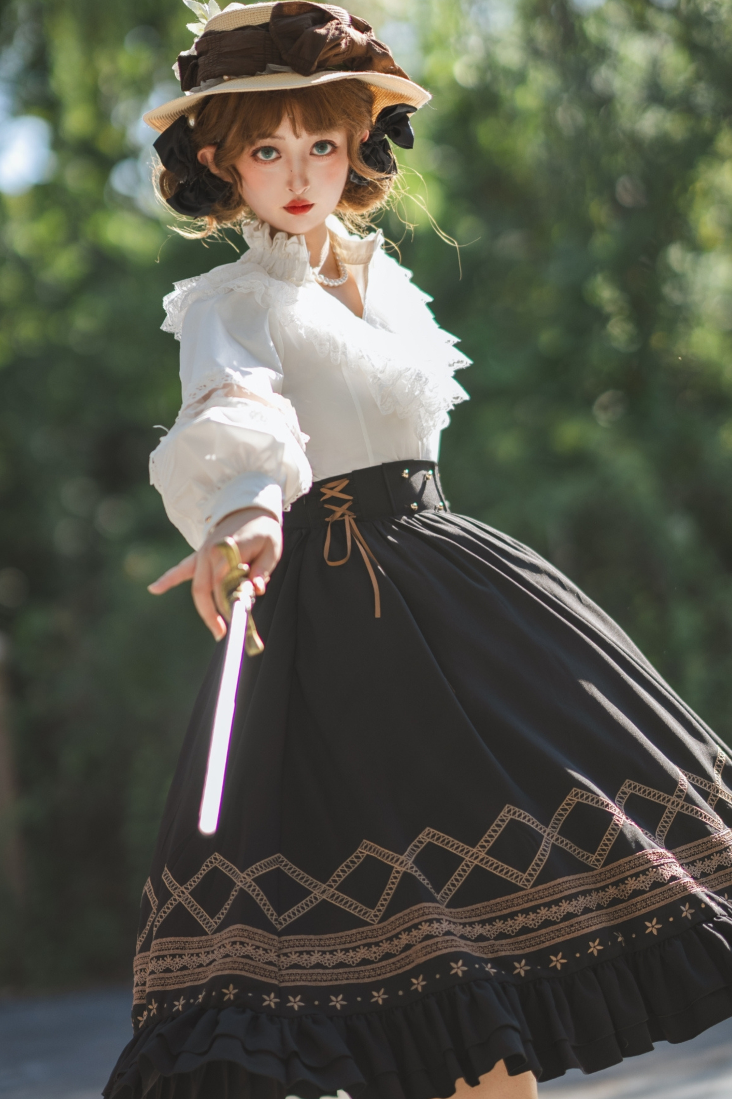 モーニングミストレースレトロブラウス