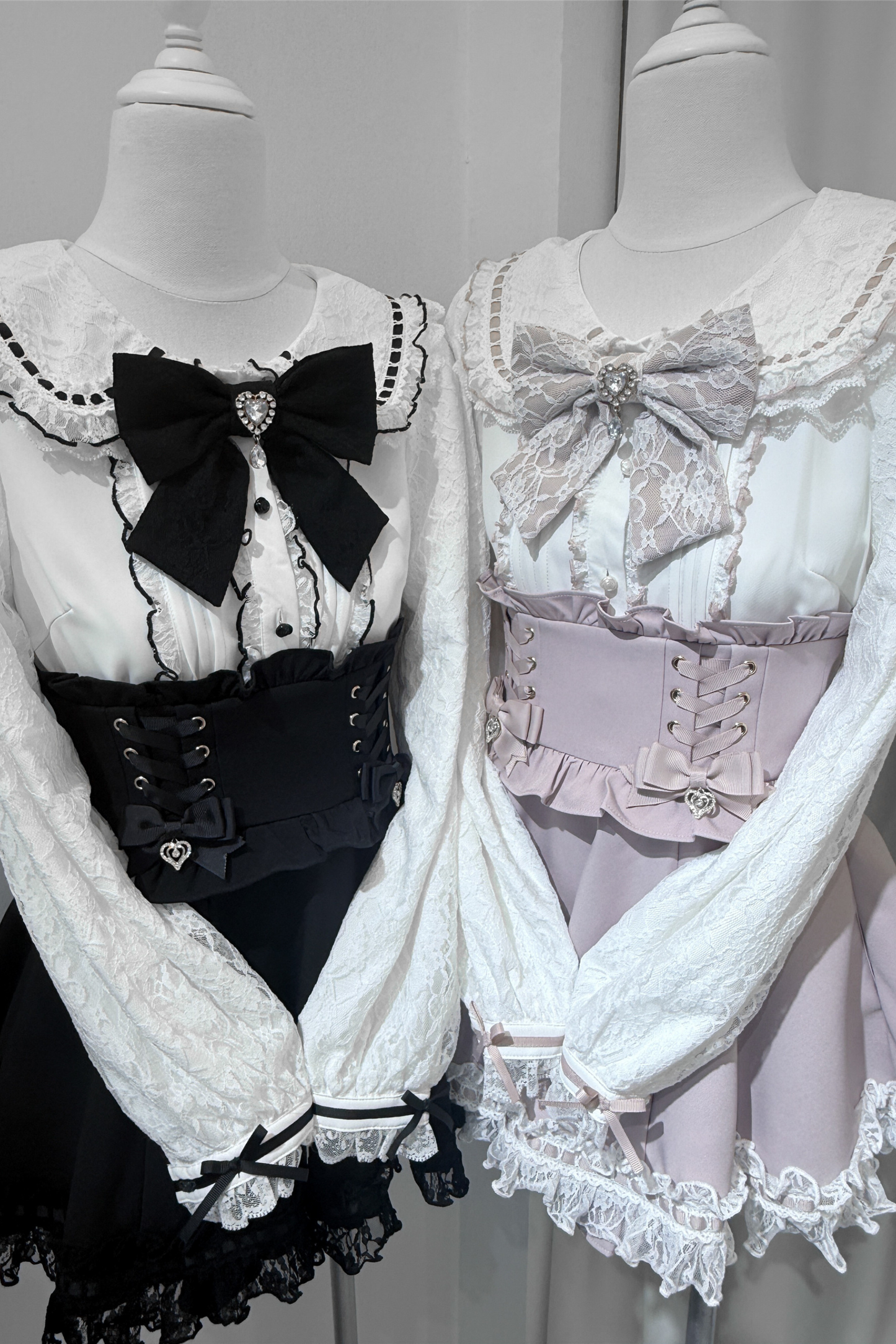 ドールカラーレースシャツ+キュロット