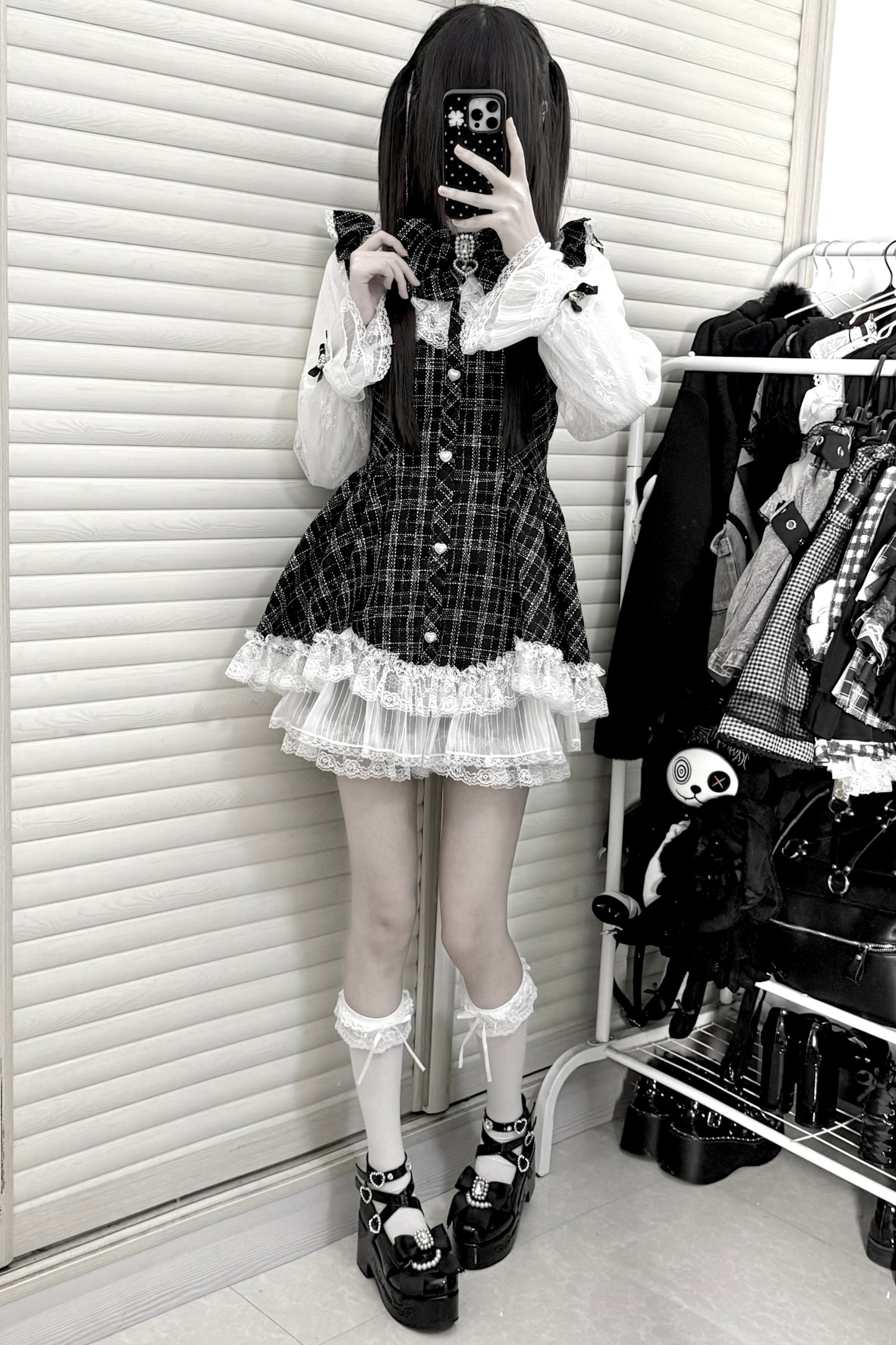 Lace Check Dress + Pants