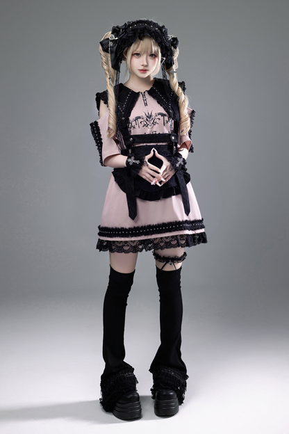 Witch Apprentice Subculture T-shirt Dress + Suspender Apron