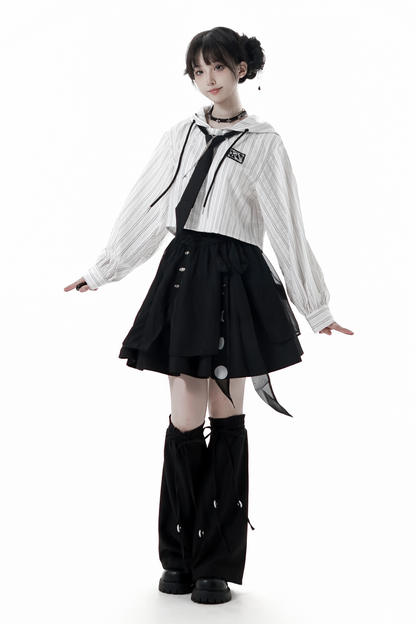 ストライプカップルガールフレンドチャイナセットアップ